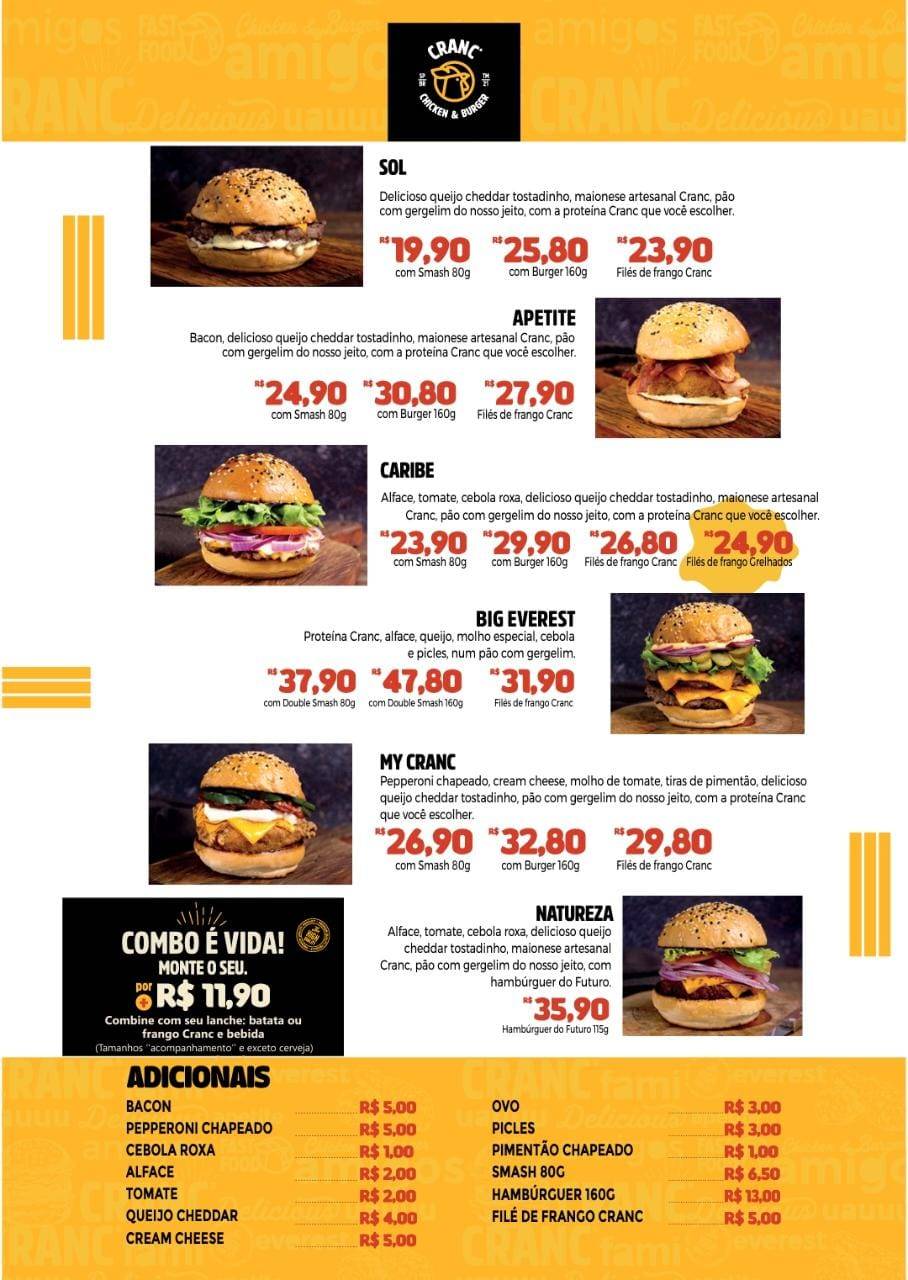 Cranc - Chicken and More cardápio