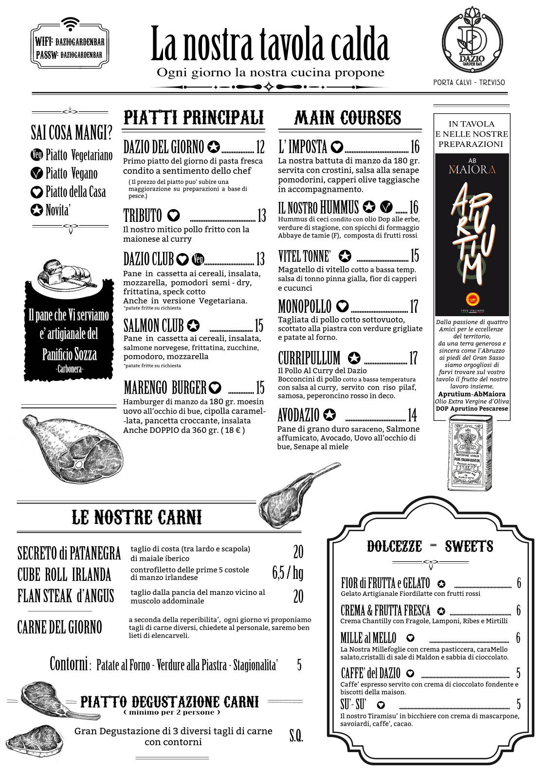 Menu di Dazio Garden Bar 