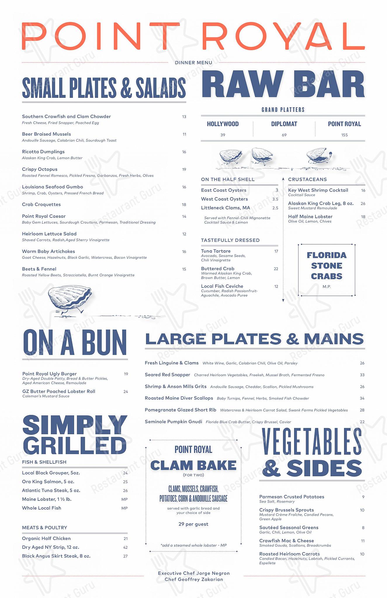 Menu at Diplomat Prime Steak & Seafood pub & bar, Hollywood