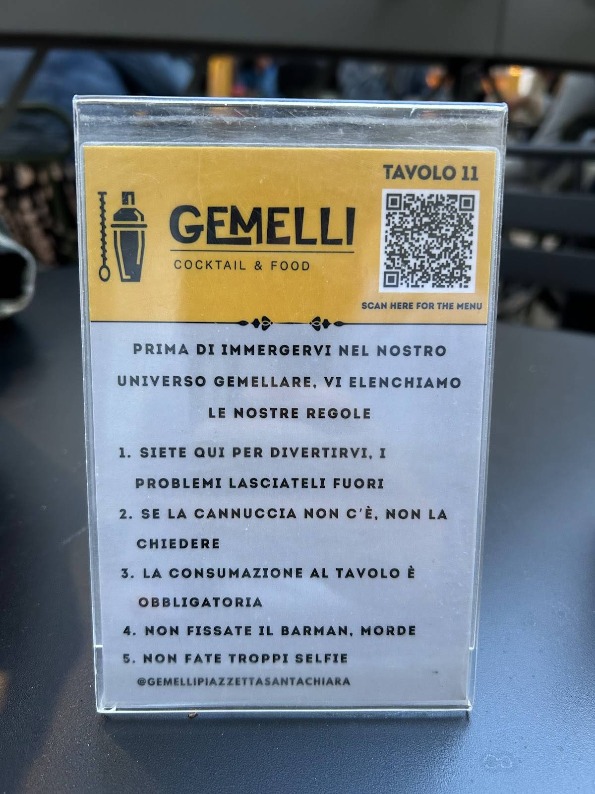 Menu di Gemelli Piazzetta Santa Chiara 