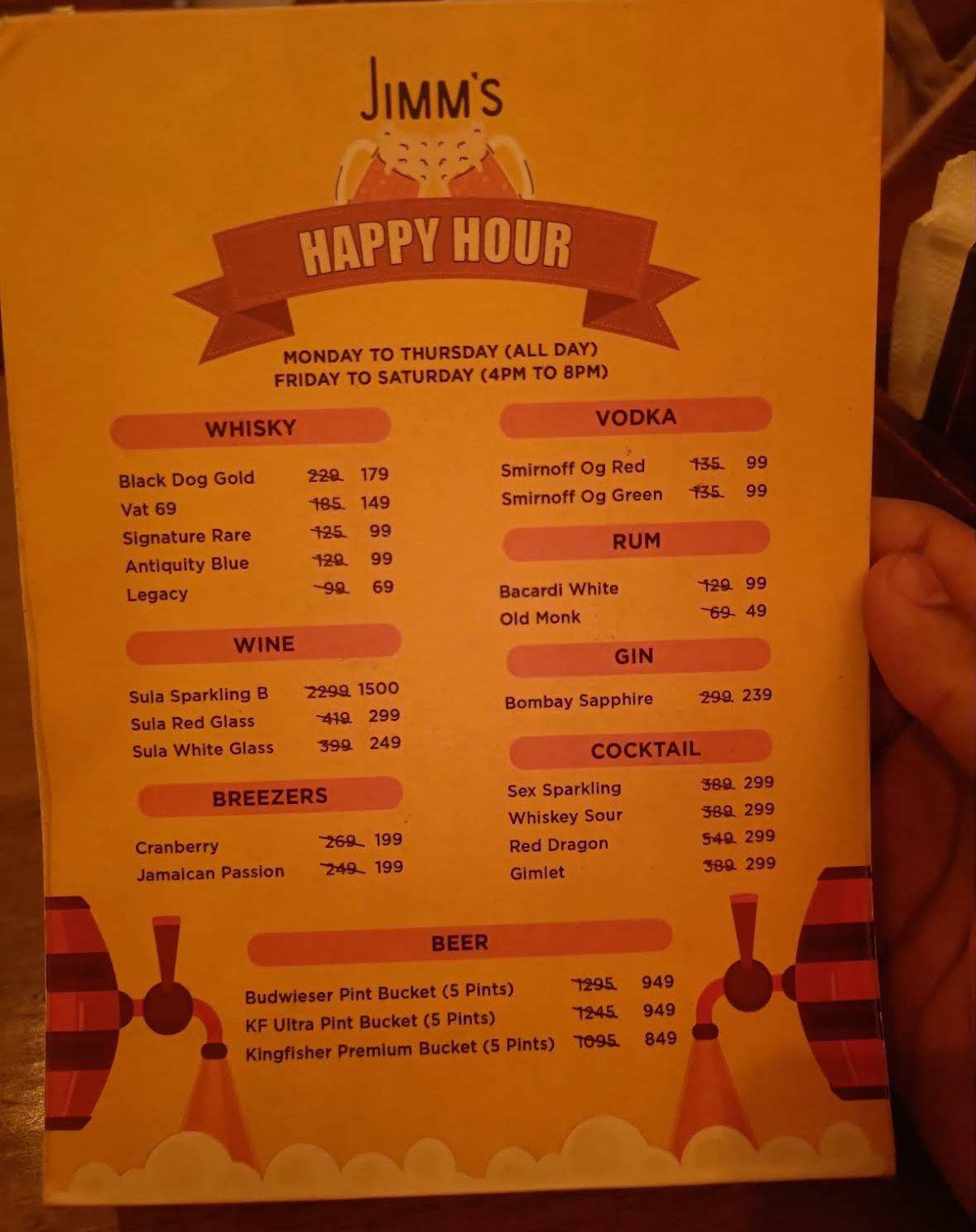 Jimm's by Whateverhappens menu