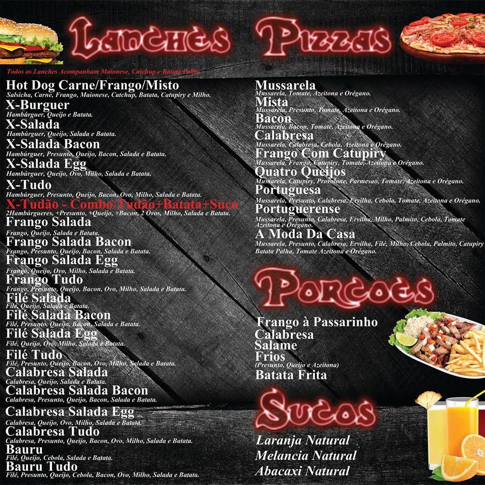 Lanchonete Parada Obrigatória cardápio