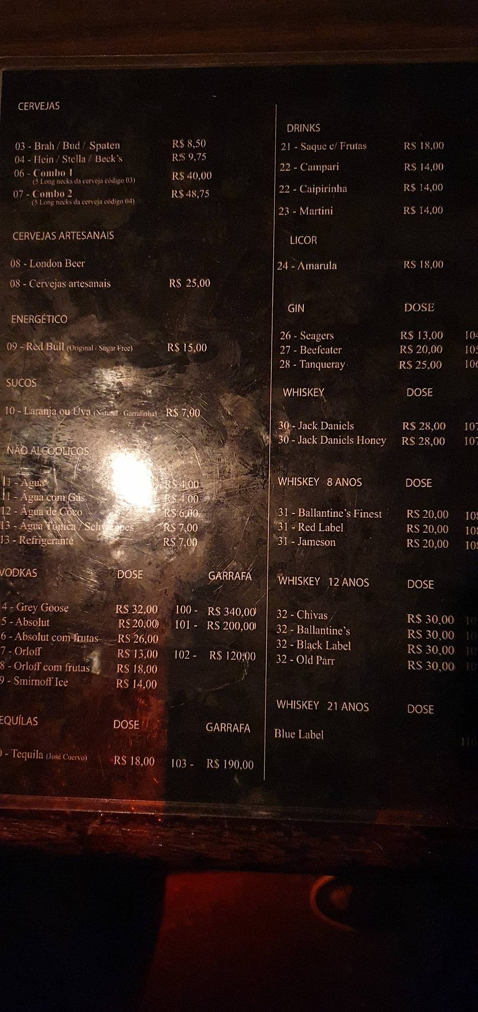 London Pub cardápio