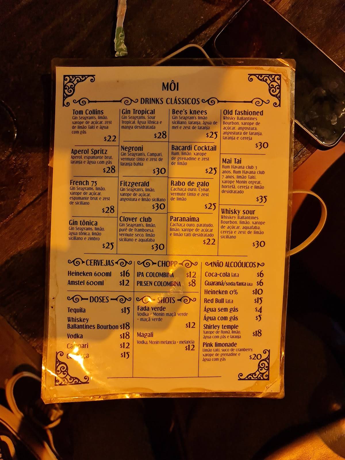 Môi Goiânia cardápio