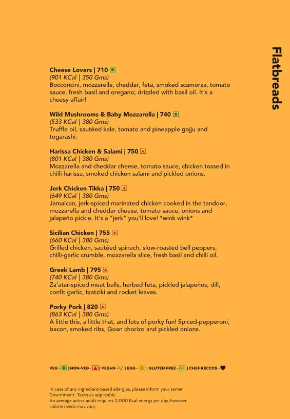 Monkey Bar menu