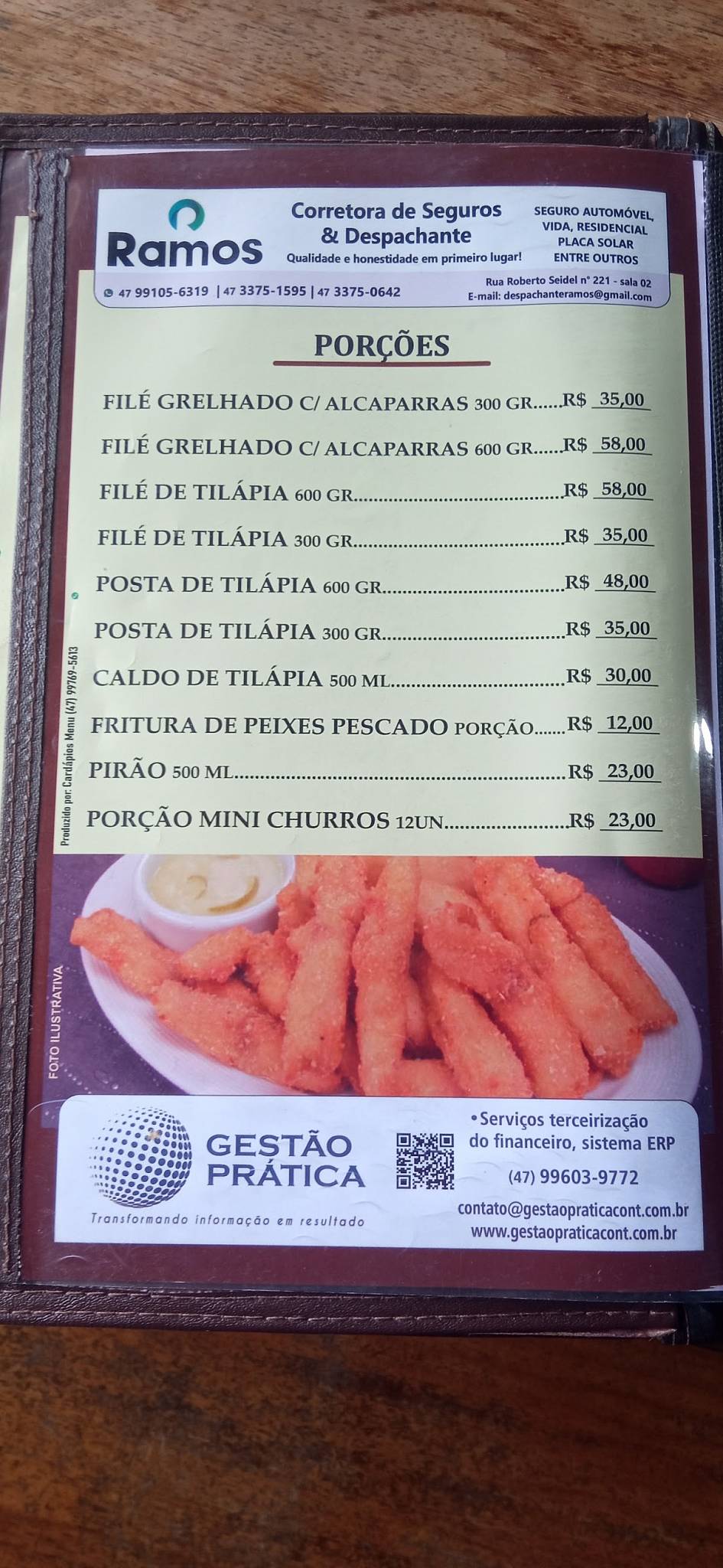 Pesque Pague Recanto Dos Lagos cardápio