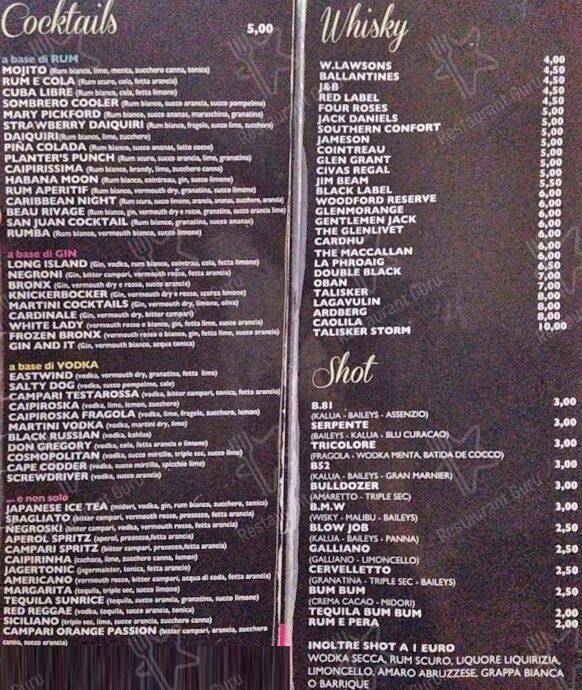 Menu di Pigneto caffè 