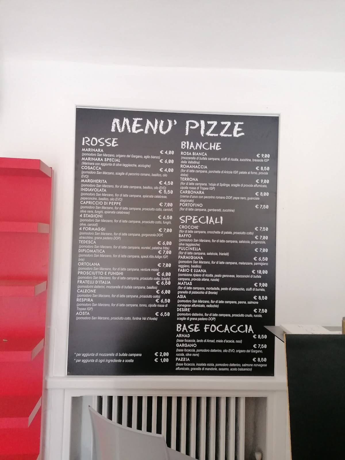 Menu di La Rosa Bianca 