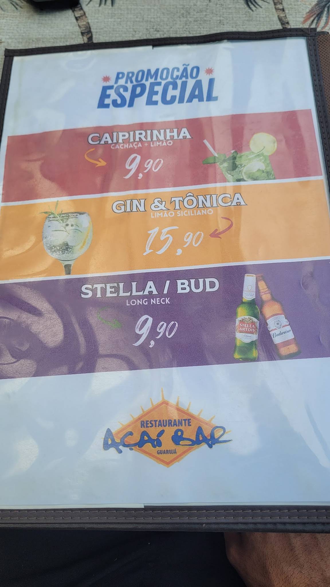 Restaurante Açaí Bar Guarujá cardápio