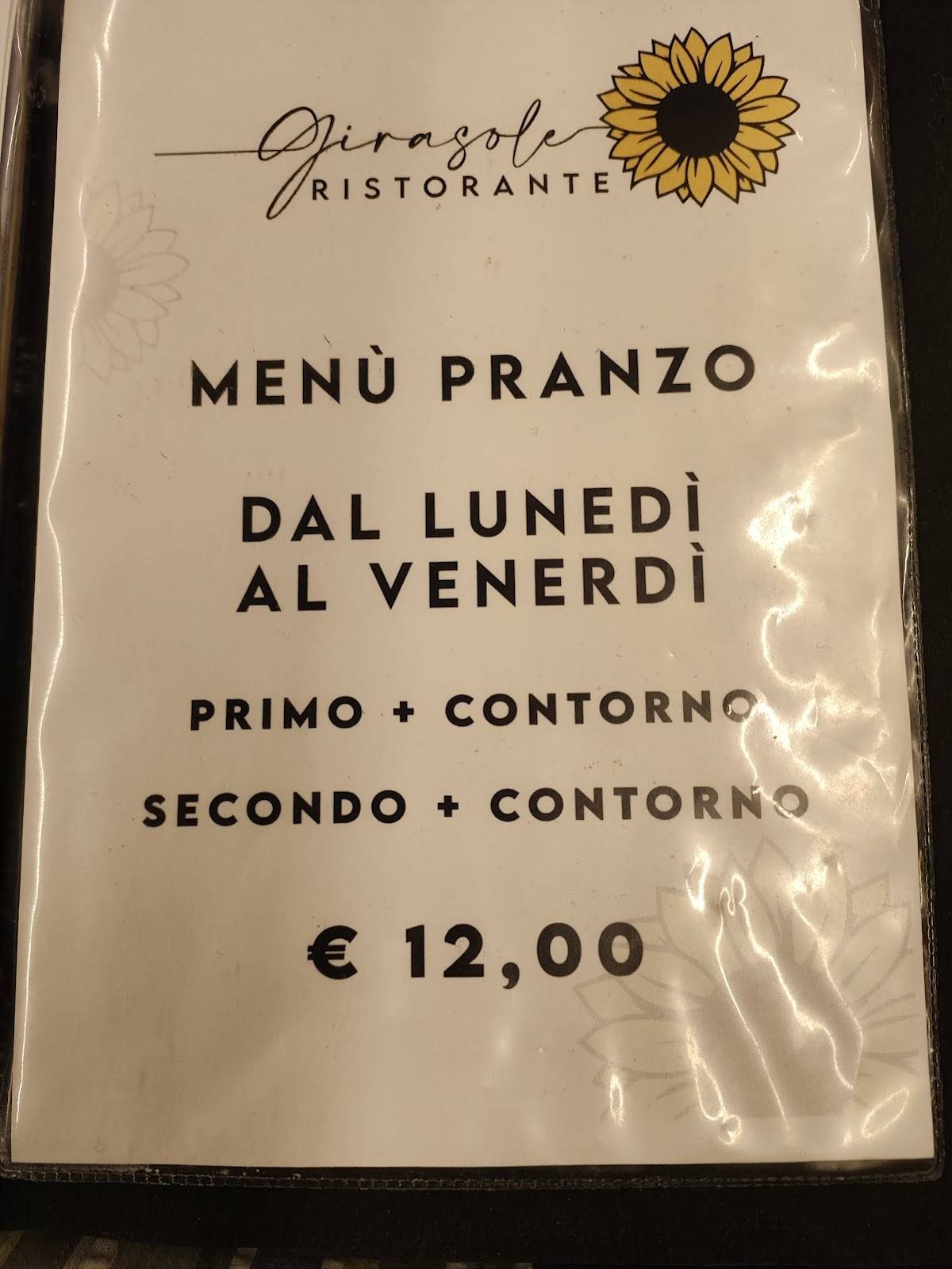 Menu di Ristorante Pizzeria Girasole nel Quartiere EUR Dalmata 