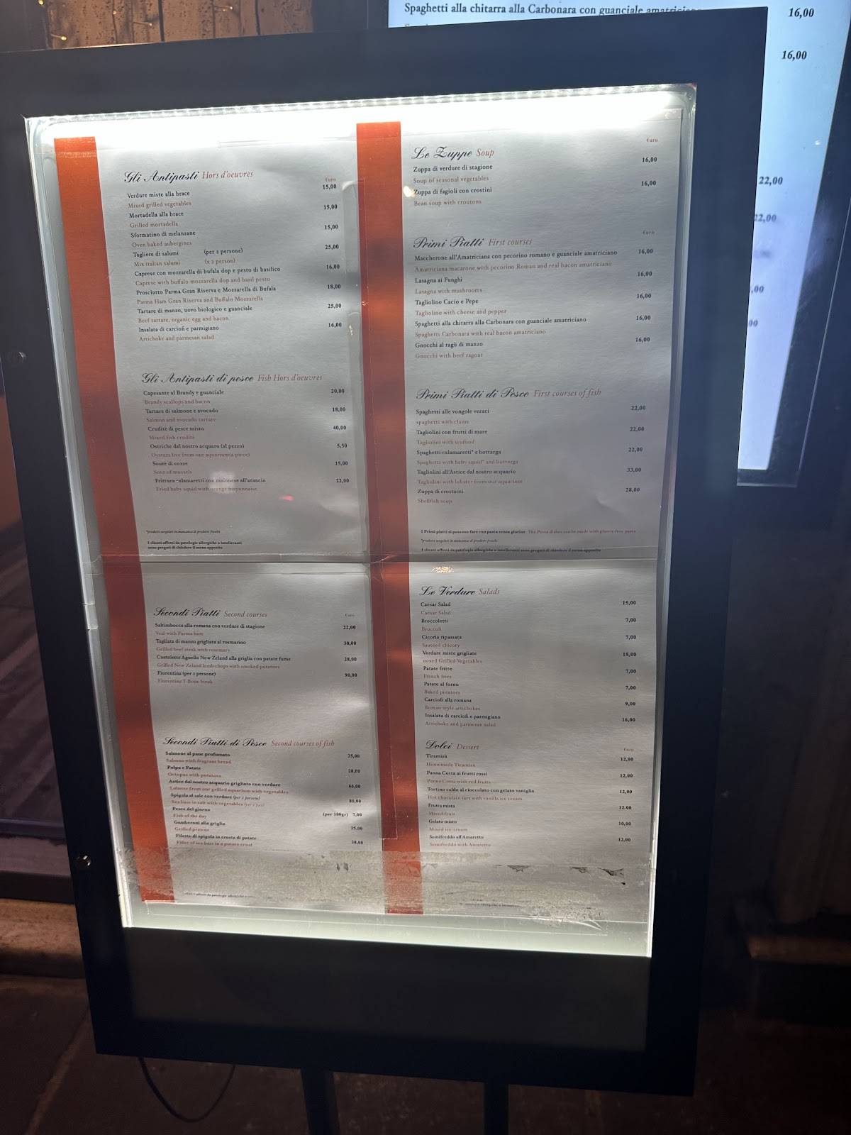 Menu di Il Vineto 