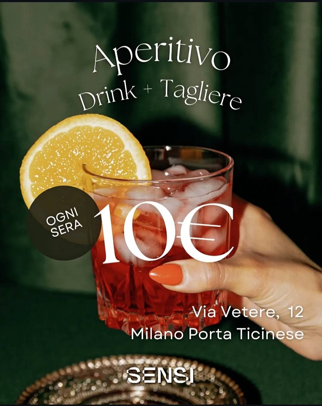 Menu di Sensi Milano drinks & bites (Ticinese) 