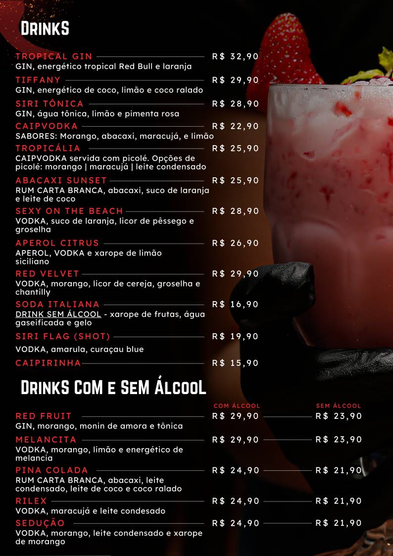 Siri Bar cardápio