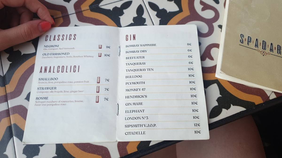 Menu di Spadara Bistrò 
