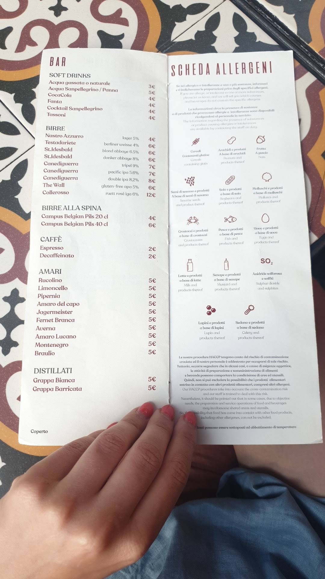 Menu di Spadara Bistrò 