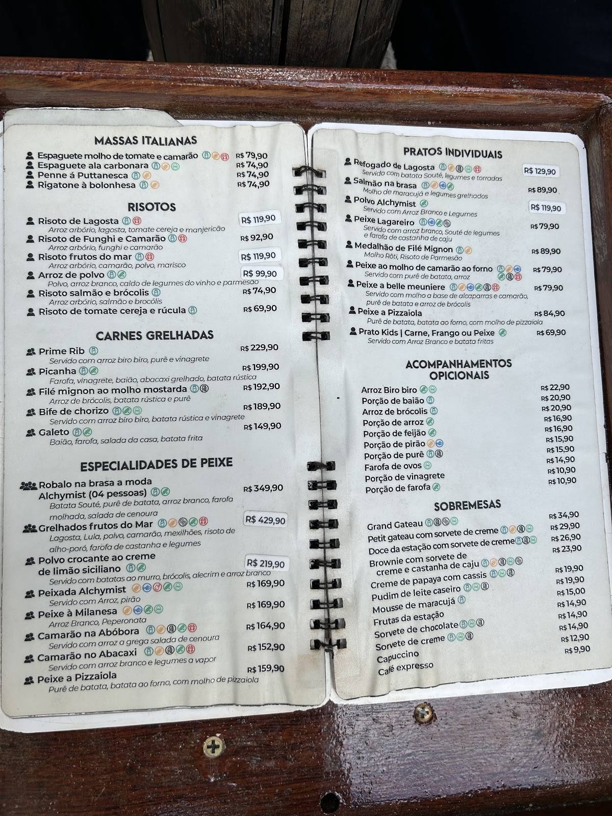 Alchymist Beach Club cardápio