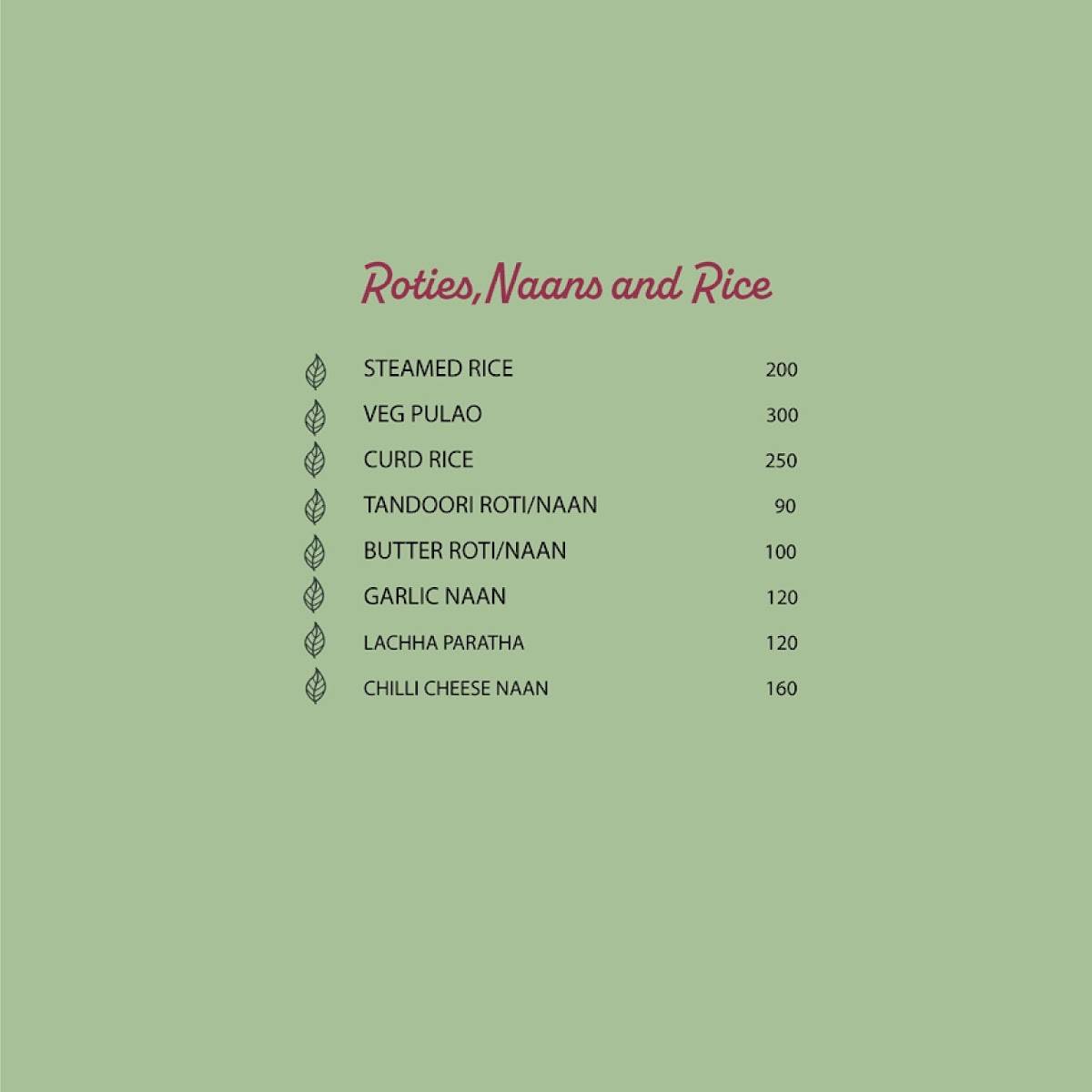 The Beach by Madras Square Restaurant & Bar ECR menu