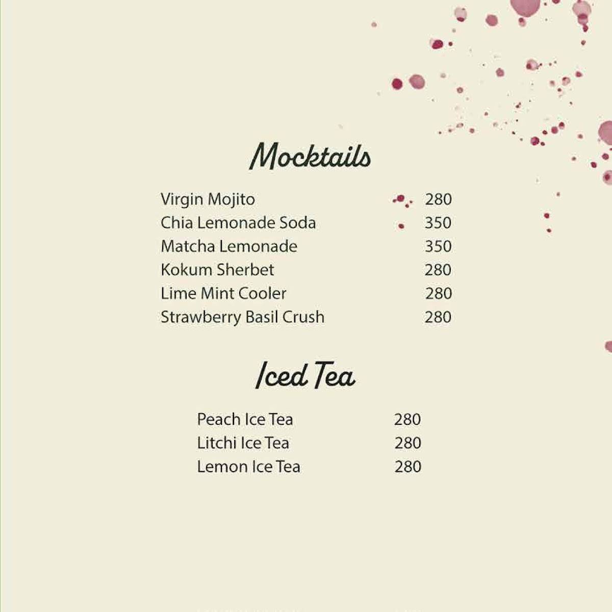 The Beach by Madras Square Restaurant & Bar ECR menu