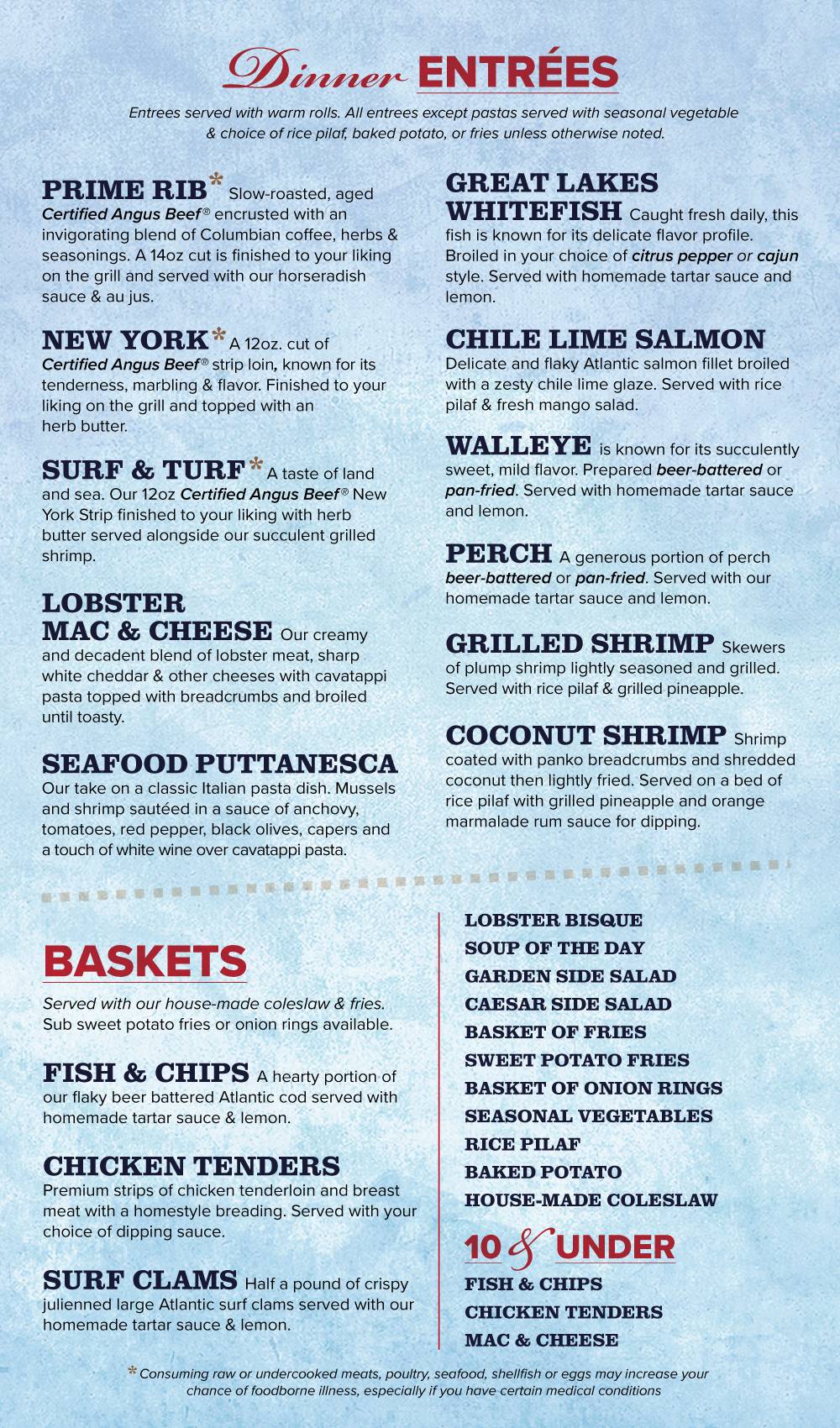 Menu at The Hook Lakeside Grill pub & bar, Mackinaw City