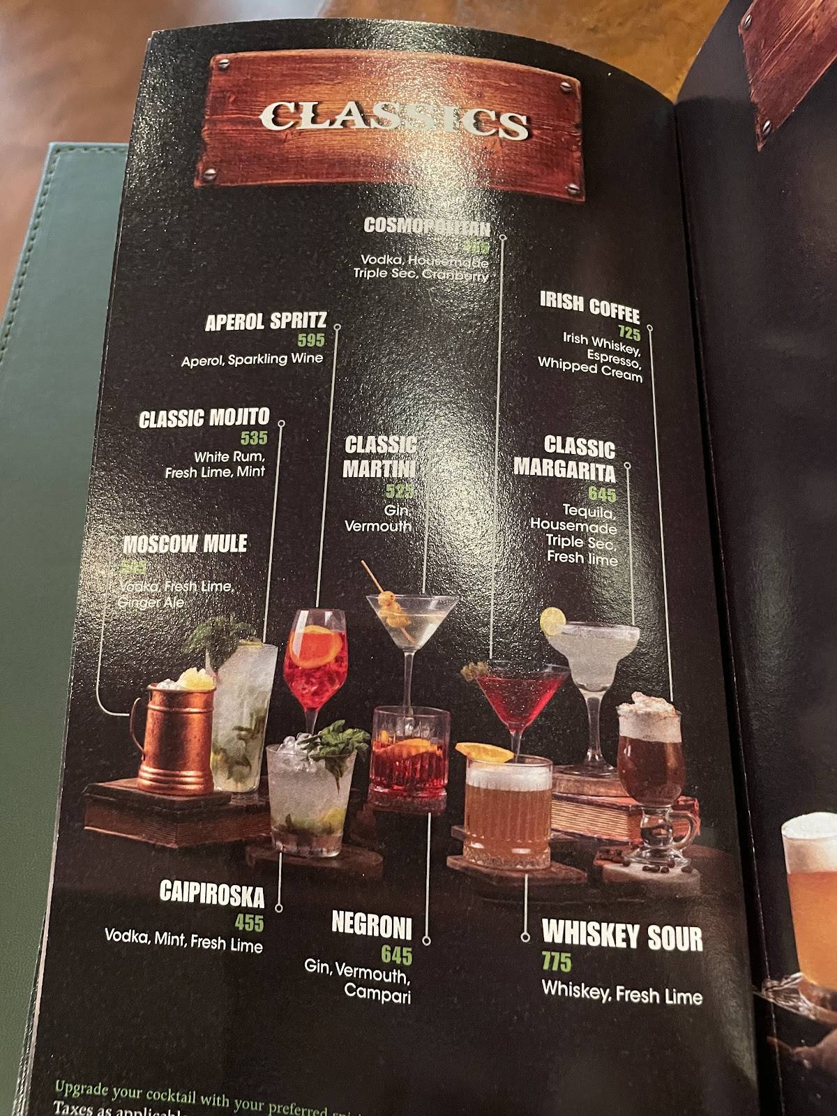 The Irish House menu