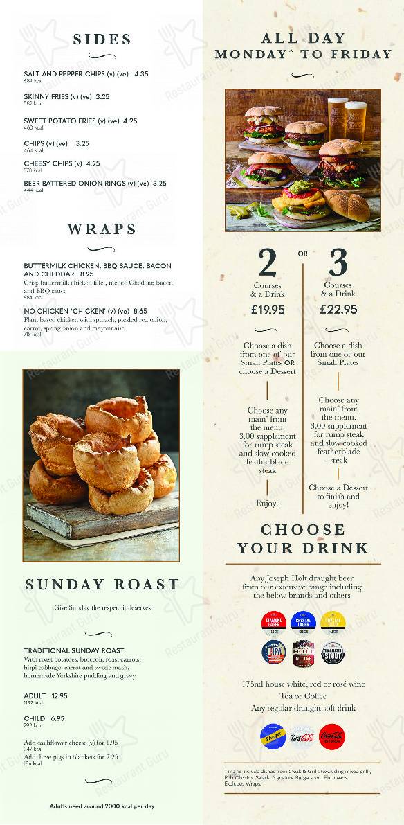 Menu at The Moss Bank pub & bar, St Helens