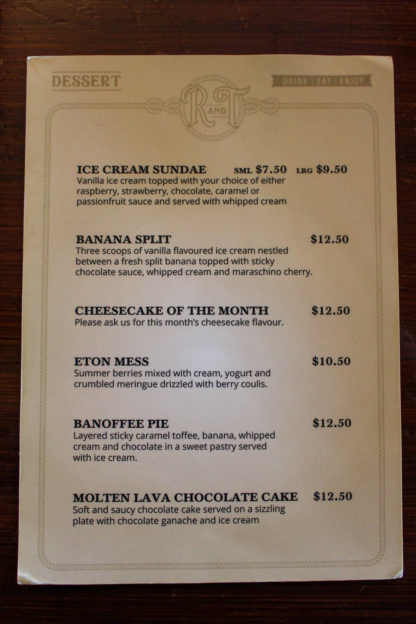 Menu at The Rope and Twine pub & bar, Dunedin