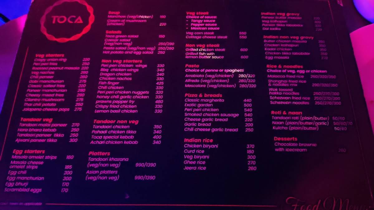 Toca menu