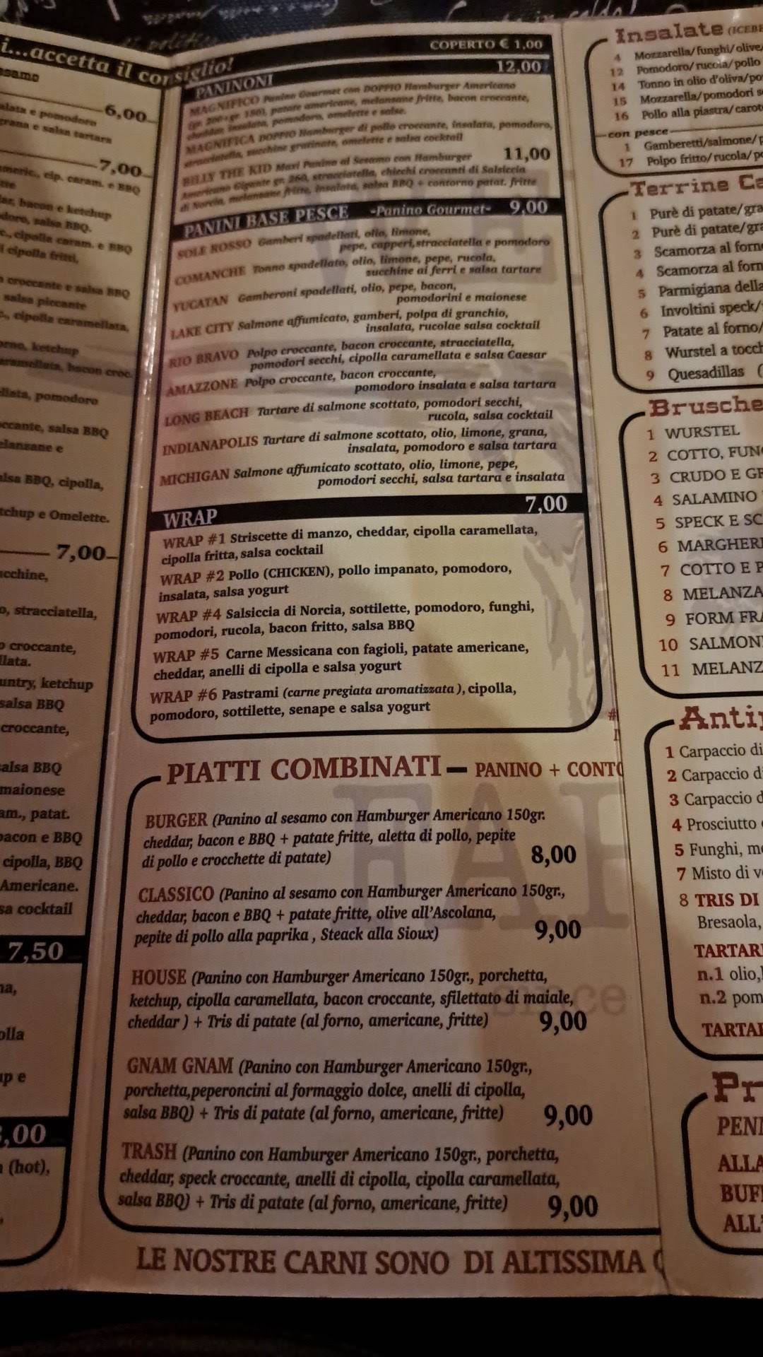 Menu di Wells Fargo Saloon 