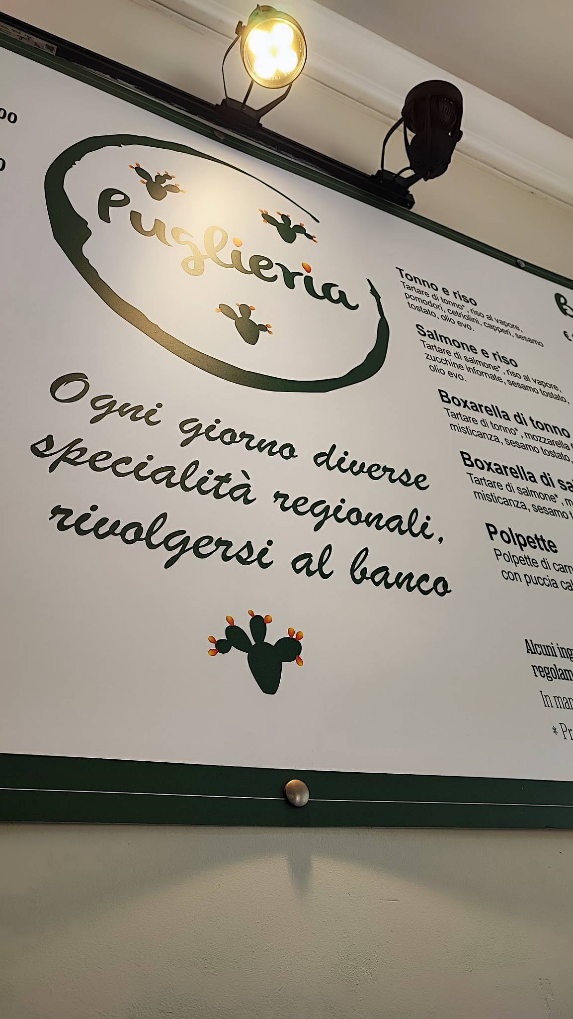 Menu di Puglieria 
