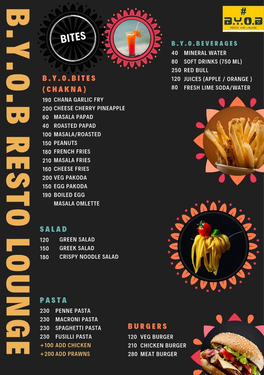 BYOB Resto menu