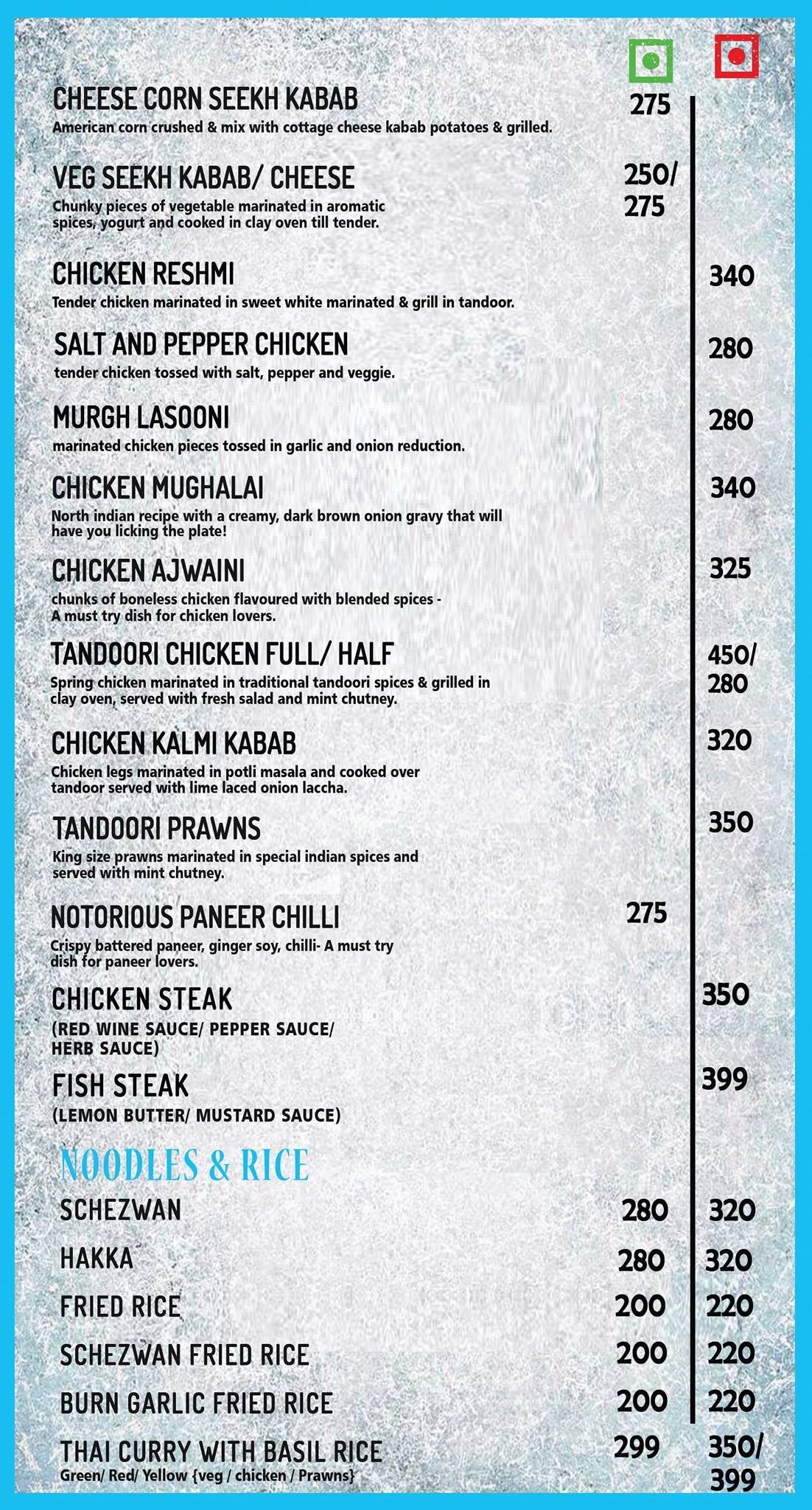 Oh Live menu