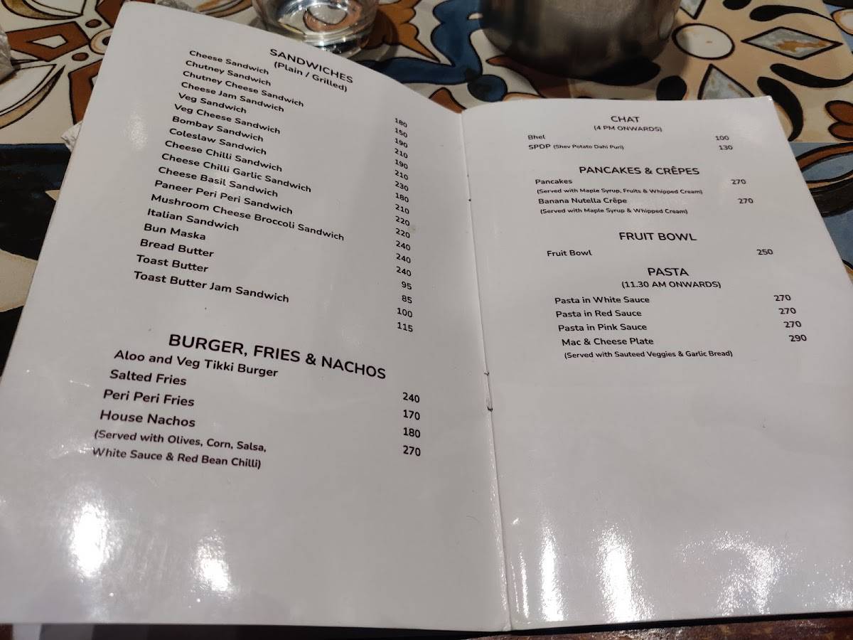 Verandah menu