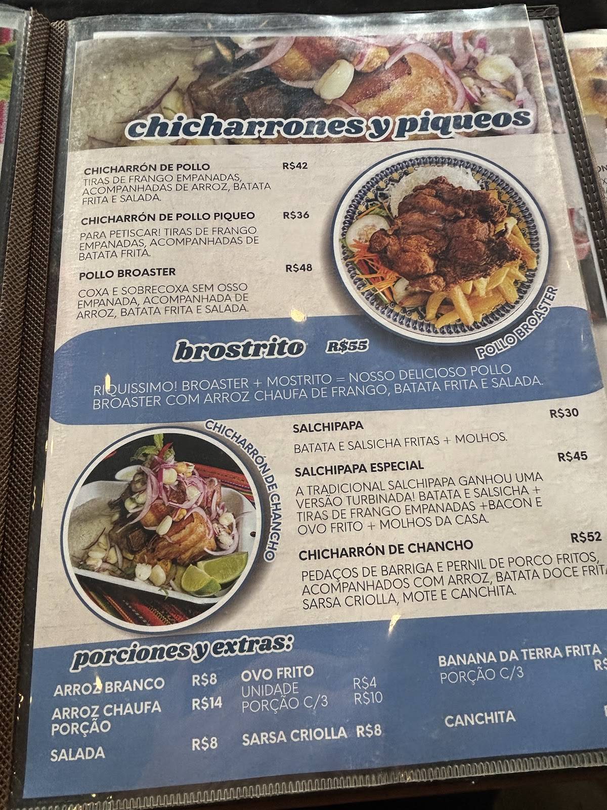 Punto Peru Culinária Peruana cardápio