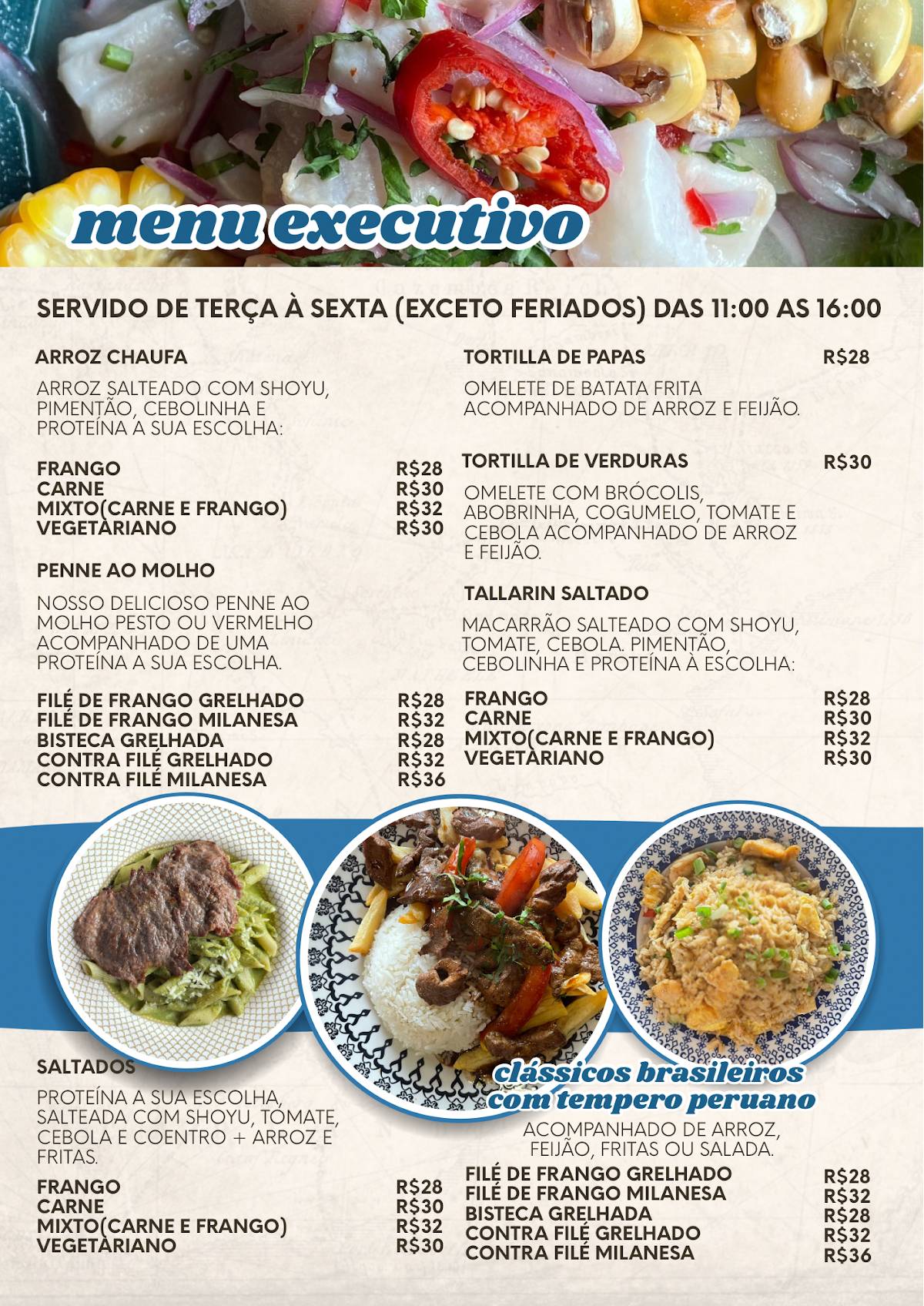 Punto Peru Culinária Peruana cardápio
