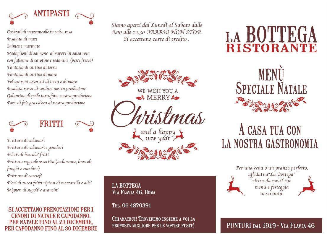 Menu di La Bottega Ristorante Punturi 