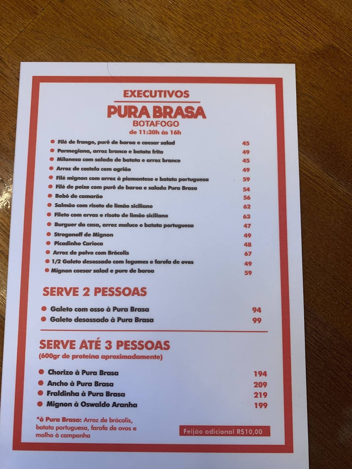 Pura Brasa cardápio
