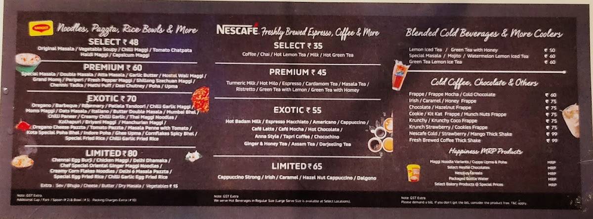 Nescafe menu