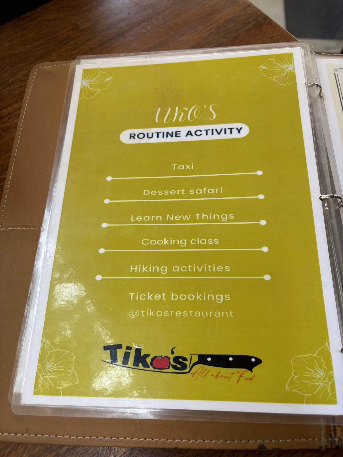 Tikos menu