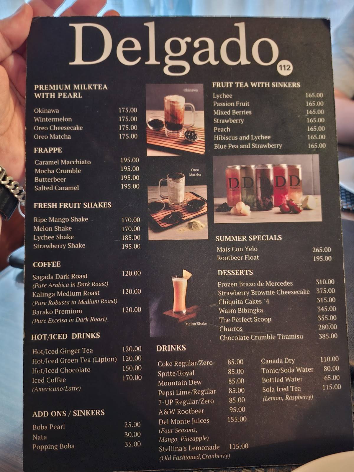 Menu at Delgado.112 restaurant, Quezon City