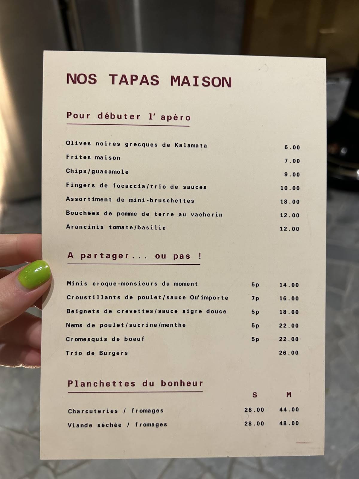 Menu di Qu'importe