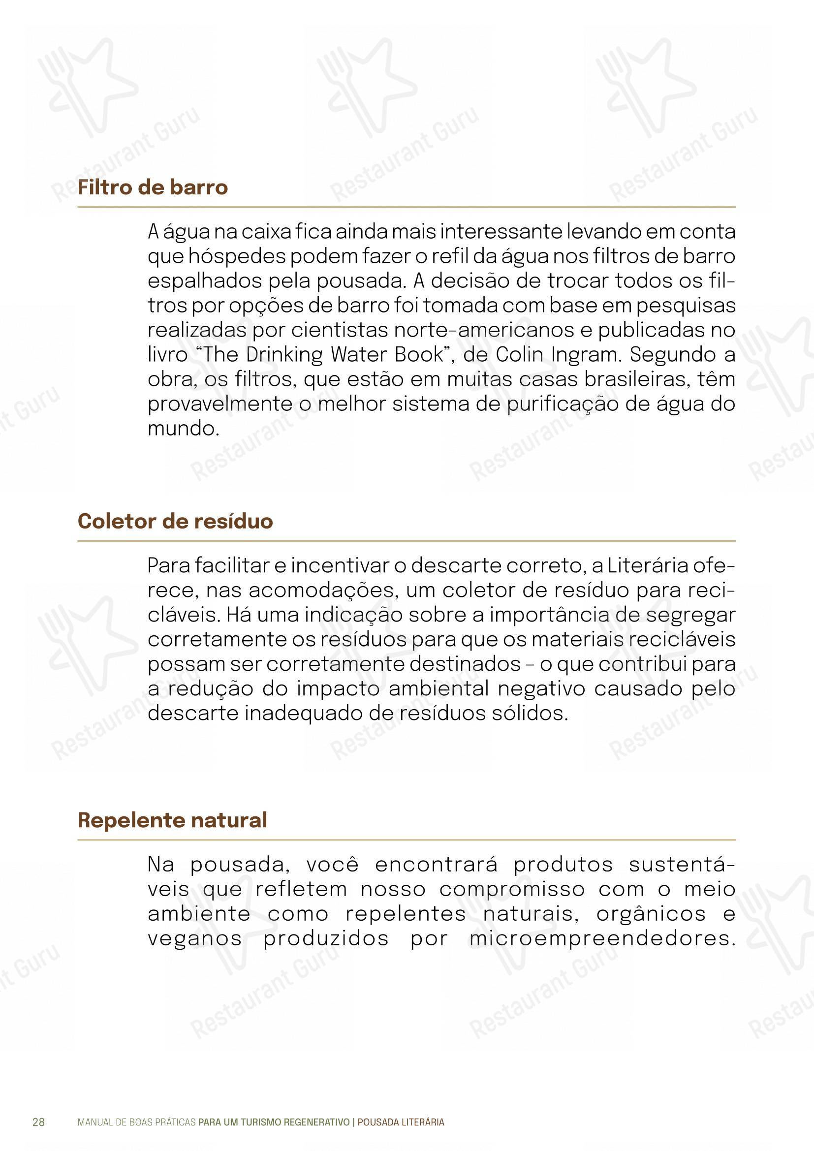 Quintal das Letras em Paraty - Menu bar