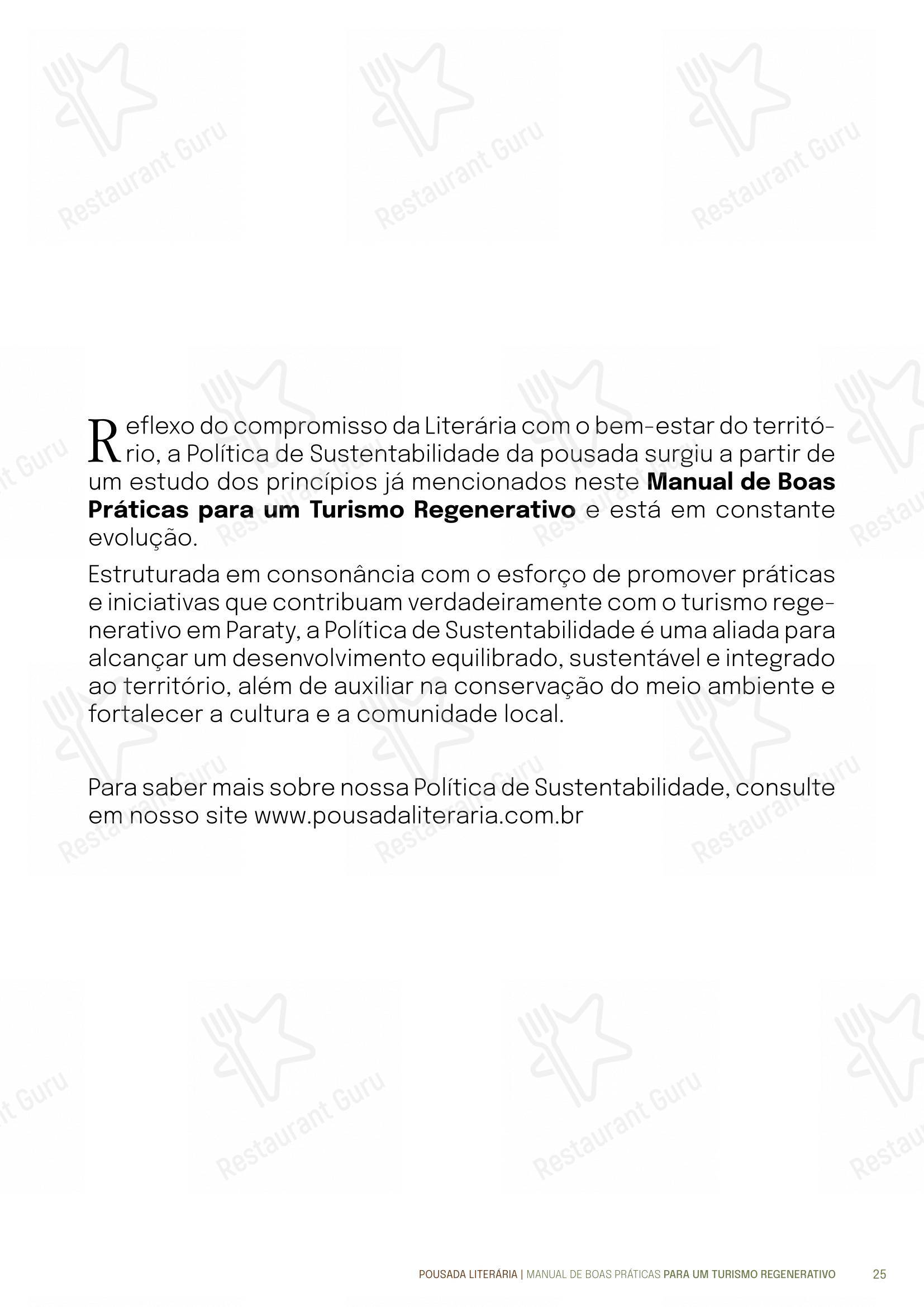 Quintal das Letras em Paraty - Menu bar