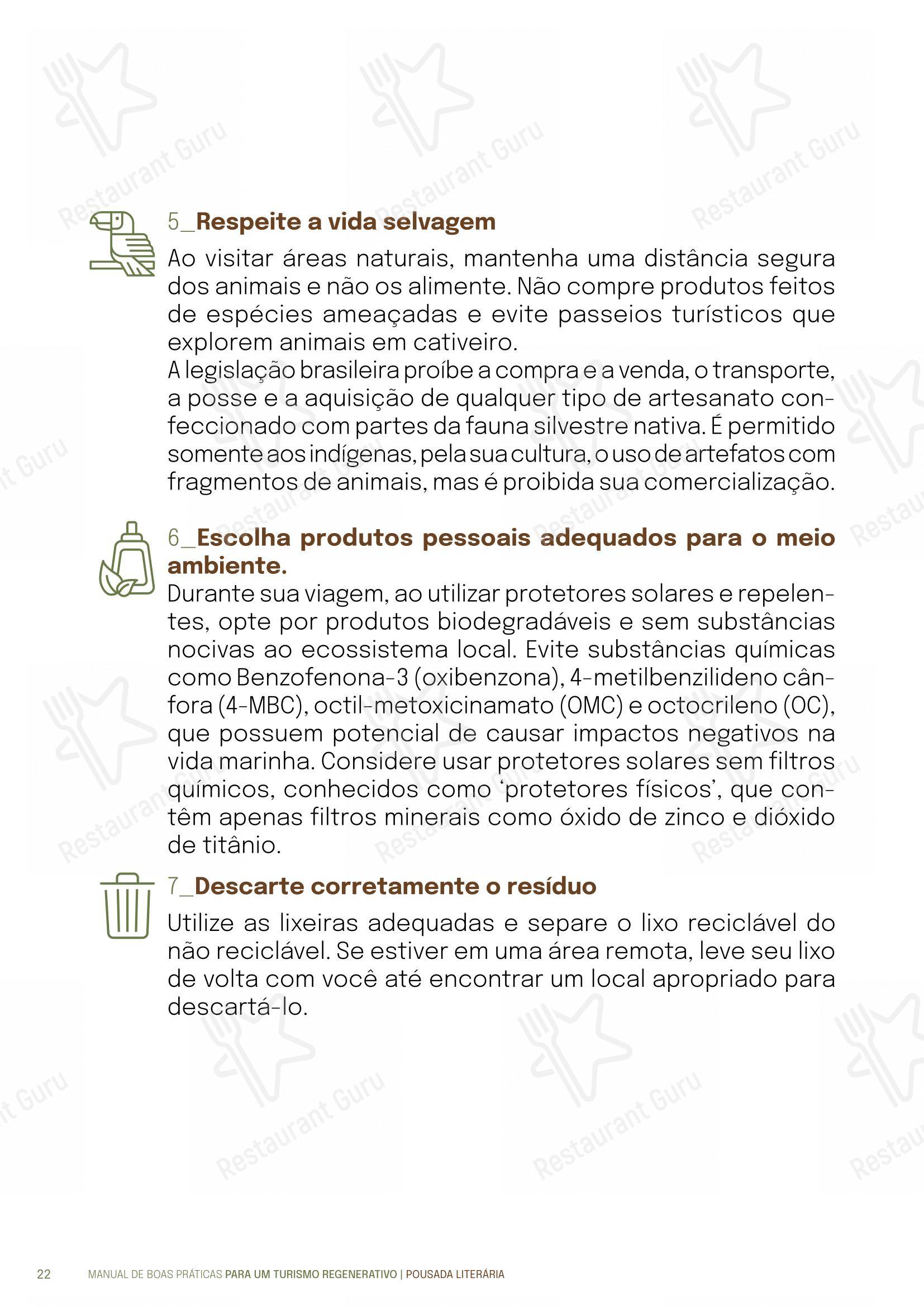 Menu bar para Quintal das Letras restaurante