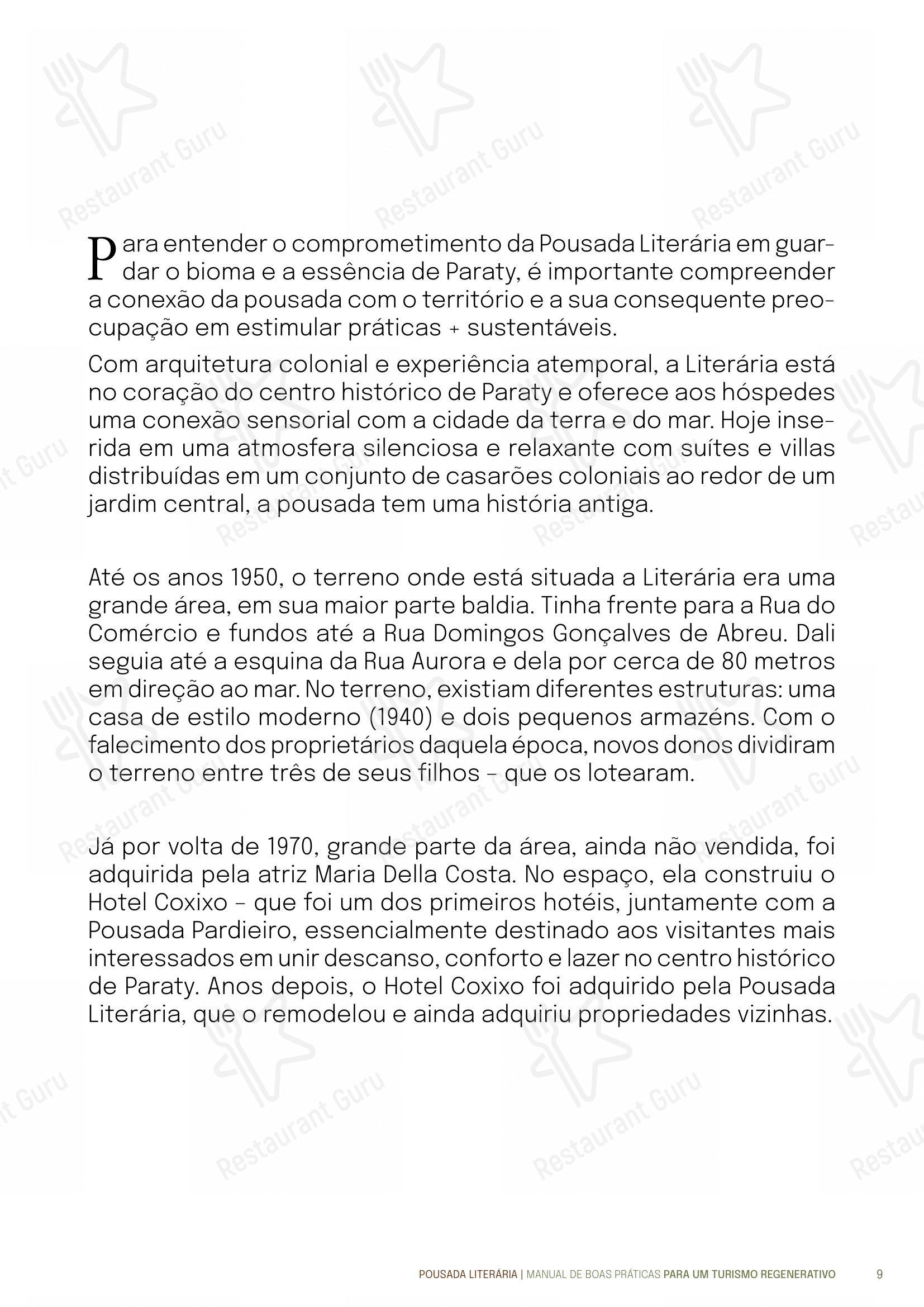 Quintal das Letras em Paraty - Menu bar