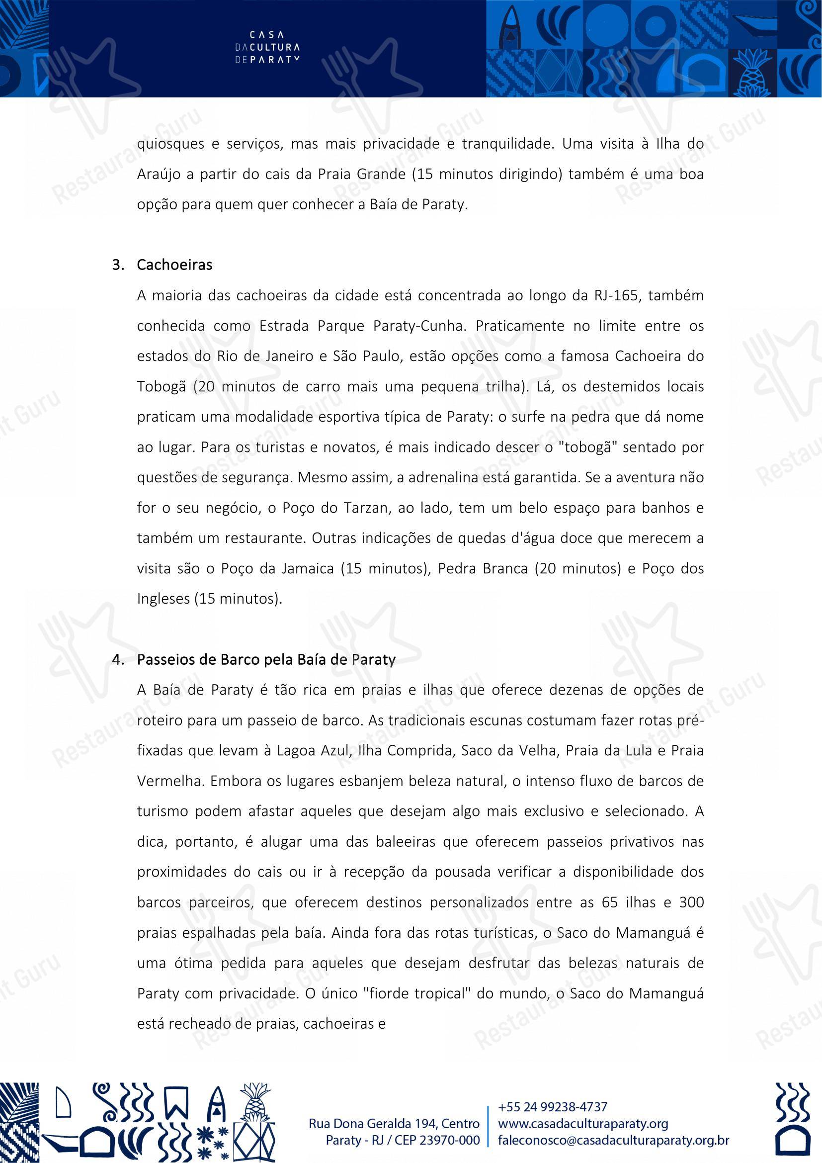 菜单 para Quintal das Letras restaurante