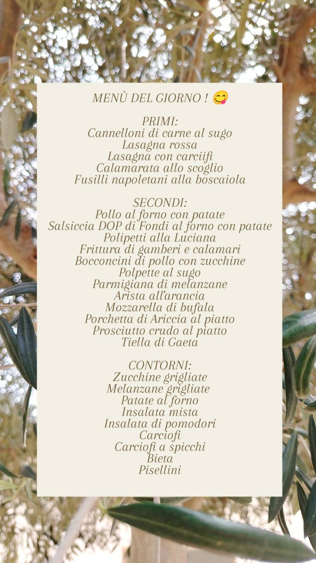 Menu di Quirino Ristoro 