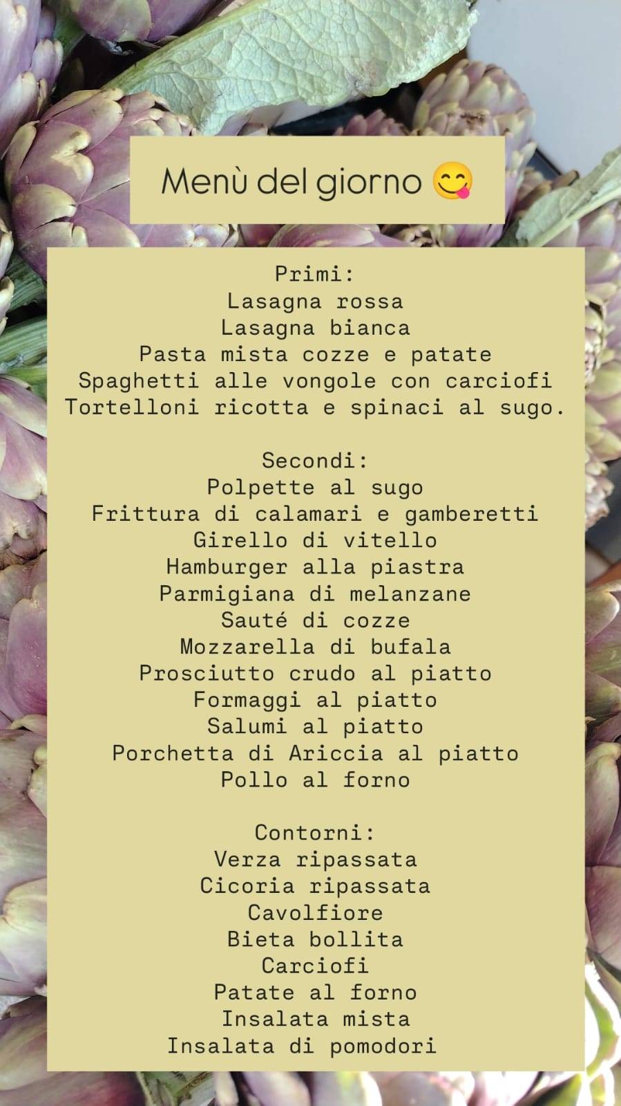 Menu di Quirino Ristoro 