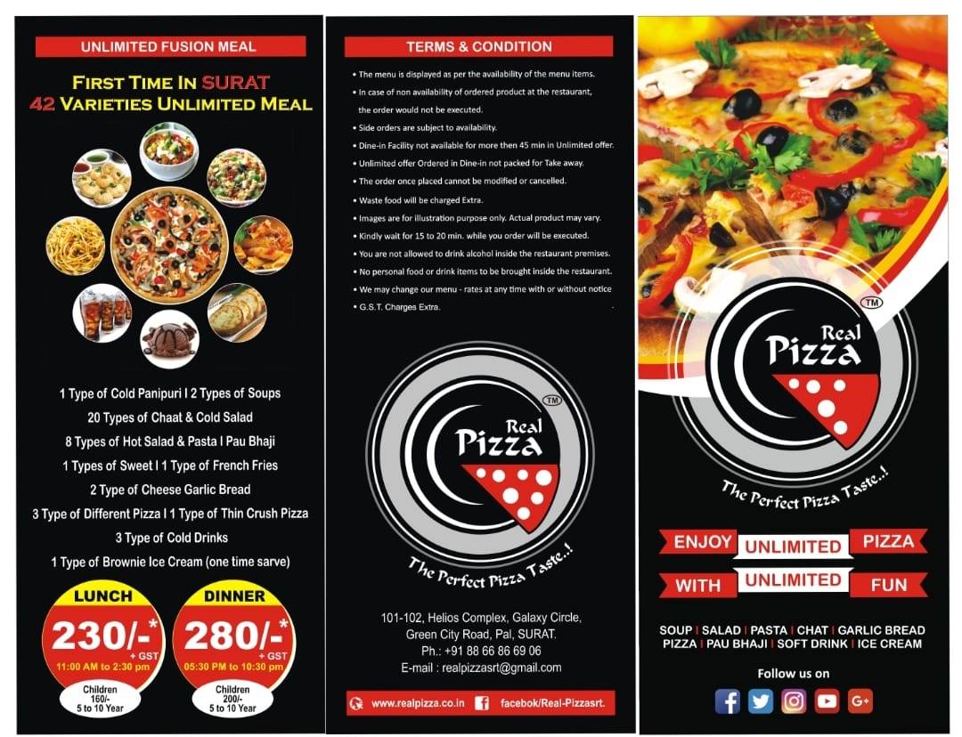 REAL PIZZA SURAT menu