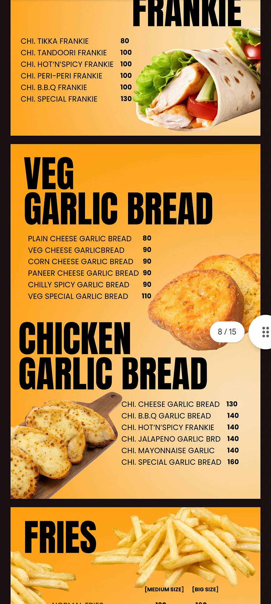 ROADSIDE CAFE menu
