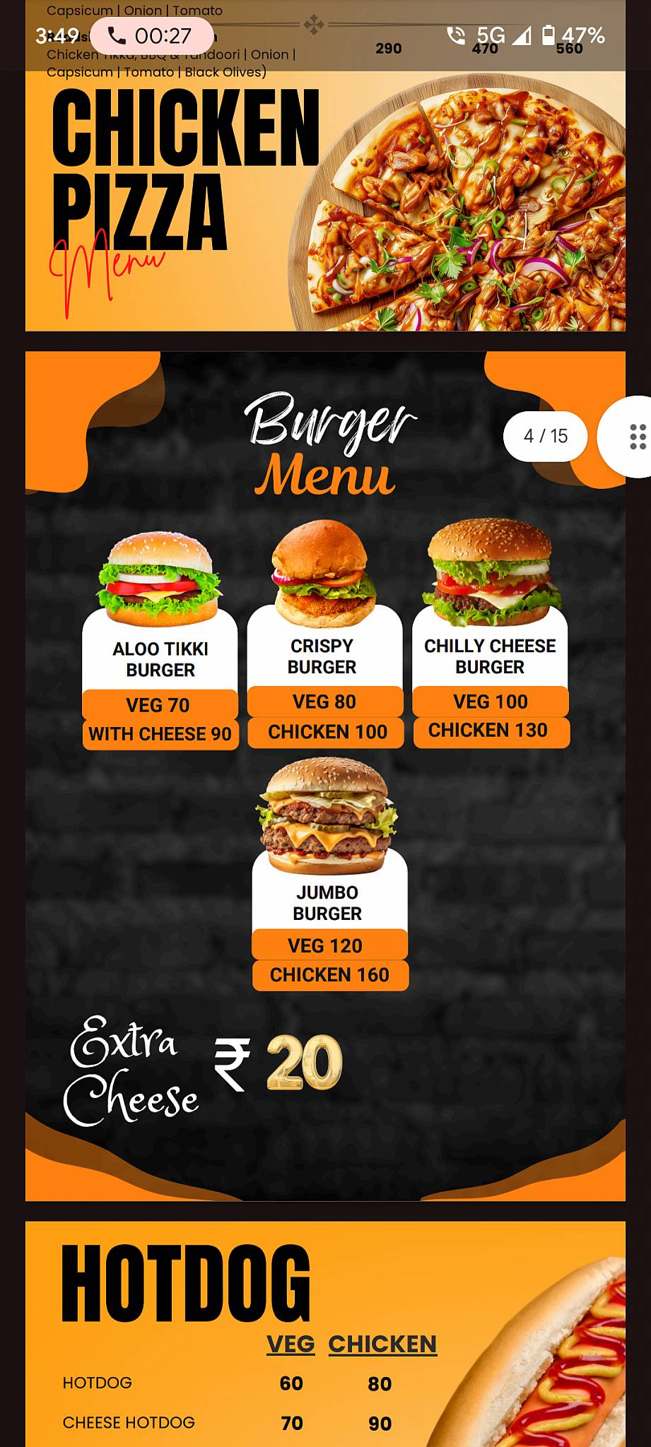 ROADSIDE CAFE menu